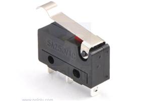 Snap-action switch with 15.6mm bump lever 3-pin, SPDT, 5A